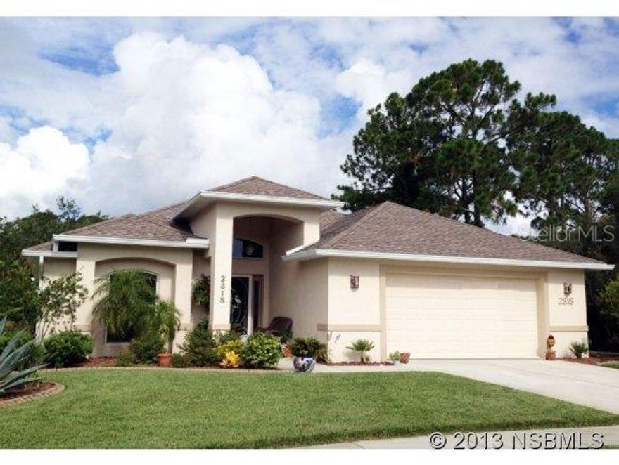 GOLF FRONT home located on quiet cul-de-sac, provides a quiet location at end of street with little traffic and the luxury of undeveloped land to the north for lots of privacy. Oversized lot enjoys additional 10 foot x 146 foot parcel on north side. Gorgeous and comfortable family home features wonderful and spacious breakfast nook overlooking the fairway. Gourmet kitchen with lots of cabinets and built-in desk is a chef's delight. Great room has vaulted ceiling and dining area is accentuated by arched built-in shelving and cabinets. Front bedroom is ready for your guests or use it as your home office, with lots of light and French doors. Awesome master suite and bath with separate shower and spa tub. Ceramic tile throughout living areas, carpet in bedrooms. Inside A/C laundry room, newer, large capacity water heater. Enjoy the wildlife and golfers from your screened lanai, under main roof of home. Room for your pool, pool company has checked it out. An outstanding home awaiting you to call it home. ;Water: City