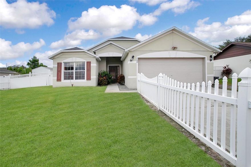 Welcome Home!! Introducing a stunning property with endless possibilities! This exquisite home offers 3 bedrooms, 2 bathrooms, and boasts laminate flooring throughout. The definition of an open floorplan. An abundance of living space free flowing with a kitchen/living/dining combo! Tons of natural lights fills the high ceilings Roof was Done in 2020 also With its captivating Florida room, fenced-in back yard, and spacious front yard, this residence is perfect for enjoying the outdoors and entertaining all of the guest to come. Complete with a 2-car garage and high ceilings, this property is a true gem in every sense. Get ready to make unforgettable memories in your dream home with the ideal location! No HOA, and close to everything you need just like you wanted. Conveniently Located near shopping, local transits, golf courses and so much more and just 6 minutes away from I-4. In addition, close proximity to the highly desired Green Springs and St. John's River, this Perfect Family-Friendly Location Awaits! The potential is limitless... Book your appt today!