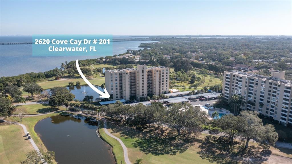 One or more photo(s) has been virtually staged. WOW!! PRICE REDUCED and 6 months of CONDO FEES will be PREPAID at closing by the seller (with full price offer)!!! Move right in and enjoy the luxurious lifestyle at Cove Cay! This spacious END UNIT offers the best of everything: Stunning water and golf course views, BRAND NEW Lifetime warranty Simonton IMPACT windows, nearly new WALK-IN whirlpool bath, a tankless hot water heater, HVAC 2021, tile/laminate flooring, Corian countertops, and wood cabinetry. Just steps from the front door is a separate, secure laundry room with plenty of room for clothes folding and storage. The Village 2 clubhouse is directly across the parking lot and features pool/spa, sauna, tennis, shuffleboard, a community library and fitness center with stationary bikes, a new treadmill and a weight room! Village 2 Condo association is FULLY funded at this time. Condo fee includes cable, water, trash, pest control, and exterior maintenance. Cove Cay offers 24-hour security and a central location to some of the best beaches in America, 2 international airports, shopping and so much more! Optional Golf and Marina memberships are available. The golf course is one of the top courses in the Tampa Bay area. Learn more about Cove Cay online. ALL AGES ARE WELCOME! Confirm leasing possibility with Condo Mgmt.