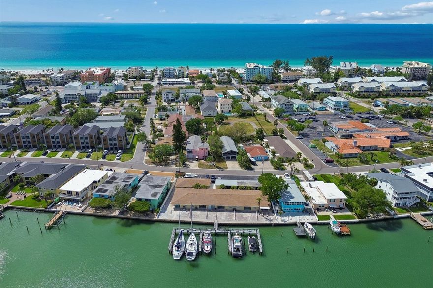 Exceptional opportunity to own an 8-unit fully renovated waterfront apartment complex in highly sought-after Indian Rocks Beach. Situated on three contiguous lots, this unique property features eight well-appointed units and six deepwater boat slips, creating multiple income streams and offering both immediate revenue potential and long-term upside. Recently renovated in 2026, the property offers a well-balanced unit mix with five 2-bedroom, 1.5-bath units and three 1-bedroom, 1-bath units, appealing to a wide range of renters. Six units—including four 2-bedroom and one 1-bedroom—enjoy beautiful water views with sliding glass doors opening to covered porches and shared outdoor spaces overlooking the bay, while two additional 1-bedroom units are located in a detached front duplex. The property is comprised of three separate buildings arranged around a charming palm-lined courtyard. The waterfront building includes the majority of the units with direct water views and access, while a
third structure provides six covered carports, eight private storage rooms, a common laundry facility, and an EV charging station. Boating enthusiasts will appreciate the on-site marina with six deepwater slips accommodating vessels up to 50 feet, complete with electric (110V/220V), water hookups, and individual dock boxes, with projected boat slip income of approximately $45,000 annually. With approximately 160 feet of water frontage, this property delivers true coastal living. Previously operated as an annual rental, the property presents significant upside through conversion to short-term rentals, as Indian Rocks Beach allows for short-term leasing—making it an ideal opportunity for investors looking to maximize returns or reposition as a boutique hotel or motel concept. Additional highlights include ample guest parking and walkability to the beach, enhancing both tenant and guest appeal. STR AirDNA reports available upon request. With recent renovations complete, multiple revenue streams, and a prime waterfront location, this is a rare chance to acquire a high-performing, high-upside asset inone of Florida’s most desirable coastal markets. Seller financing available—contact for details.