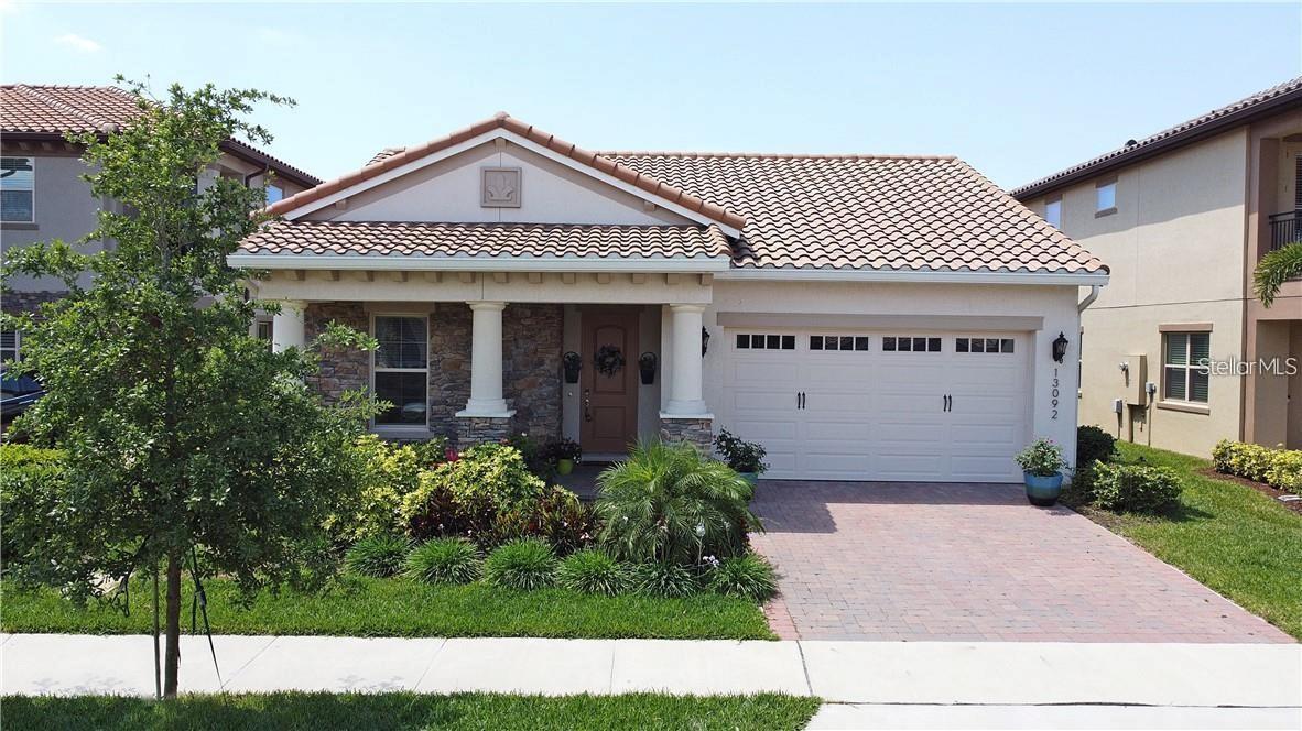 This beautiful one-story home offers 4 bedrooms, 3 full bathrooms and a 2-car garage. The bright, open floor plan flows seamlessly through the entry way, to the kitchen, and family room. Ceramic tile is in all living areas with carpet in the bedrooms. The kitchen boasts espresso wood cabinets with granite counter tops, a breakfast bar, and eat in kitchen area. Sliding doors lead to the outdoor kitchen and private fence patio. A KINETICO WATER SYSTEM provides quality water for the entire house. Eagle Creek is a Guard Gated community. Amenities include swimming pools, fitness center, tennis courts, basketball courts, and access to the golf course clubhouse and restaurant. This property is located close to Medical City, Orlando International Airport, KMPG, USTA and the New Lake Nona Town Center. (photos are staged)