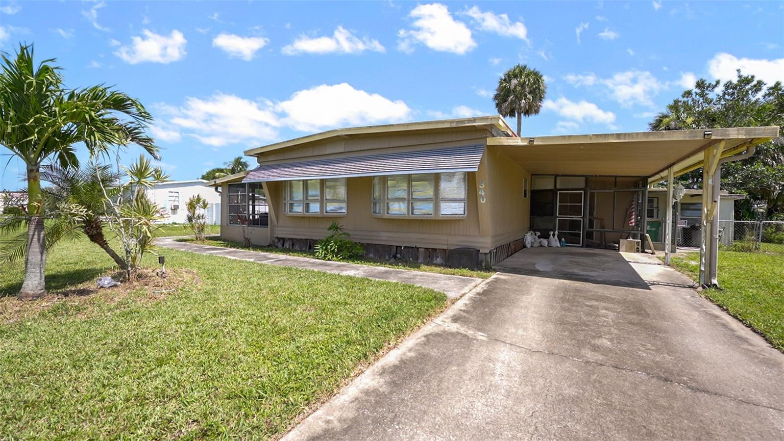 Opportunity Awaits! This 3-bedroom, 3-bath manufactured home at 340 Creole Dr, Merritt Island is full of potential and ready for the right buyer to bring it back to life. While the home needs some TLC, it sits on a spacious lot and features a fantastic in-ground pool, with a completely screened in enclosed entertaining area with an outdoor shower and fenced in yard. Perfect for Florida living and entertaining.
Whether you're an investor looking for your next project or a buyer ready to create your dream home, this property has great upside. Cash buyers only being sold AS-IS. Don't miss this affordable Merritt Island opportunity!