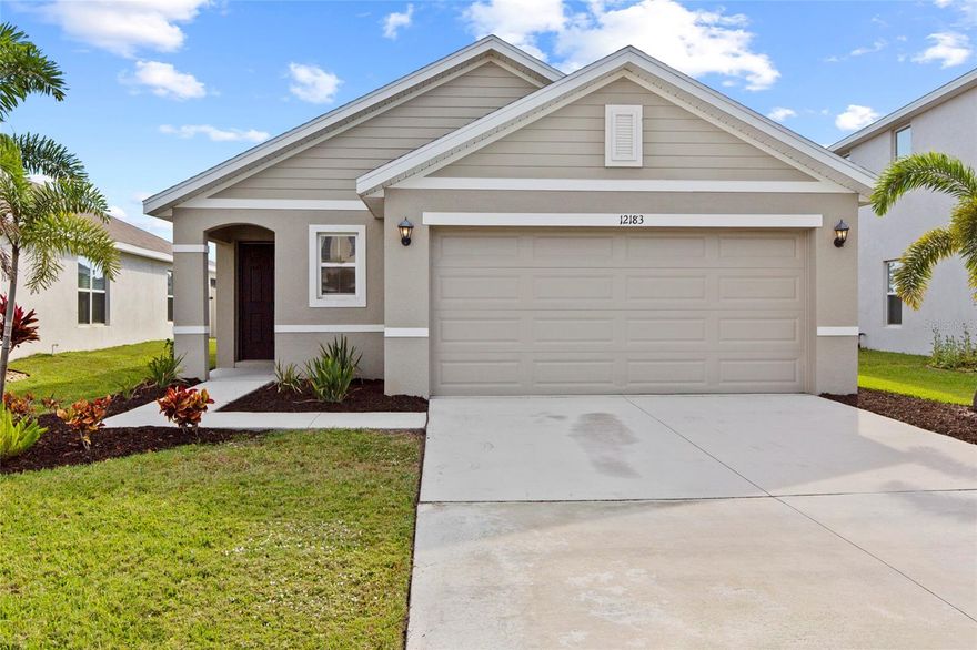 This beautifully maintained MOVE-IN READY 3-bedroom, 2-bath home in the desirable Bella Lago community offers the perfect blend of comfort, modern style, and convenience. Just four years young, the property has been kept in pristine condition and features an inviting open-concept layout, ideal for both everyday living and entertaining.

The bright and spacious great room seamlessly connects the living, dining, and kitchen areas, creating a welcoming flow throughout the home. The kitchen offers abundant counter space with modern finishes overlooking the lanai and pond. The split-bedroom floor plan ensures privacy, with the primary suite tucked away for quiet relaxation. The ensuite bath includes dual vanities, a walk-in shower, and a large walk-in closet.

Step outside to the screened lanai where you can enjoy peaceful pond views and a fully fenced backyard—partially enclosed with decorative wrought iron fencing to preserve the view. The 2-car garage provides ample storage and convenience.

Bella Lago residents enjoy low HOA fees and an impressive array of amenities, including two resort-style pools, a fitness center, playground, and dog park. The neighborhood’s location is unmatched—close to schools, shopping, and dining, with quick access to I-75 for an easy commute. Lakewood Ranch, UTC Mall, and other major retail destinations are just minutes away, while both Tampa International and Sarasota-Bradenton airports are within easy reach.

This move-in-ready home combines modern living, thoughtful design, and an outstanding location—all in a growing community known for its charm and convenience. Come experience the best of Florida living in Bella Lago.  Home warranty included.  Tax total includes CDD.