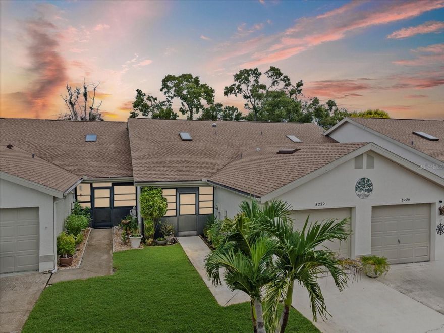 Welcome to this charming 2-bedroom, 2-bathroom split-bedroom townhome located in the quiet and scenic community of Forestwood. This well-maintained home features a spacious split floor plan, an attached garage, and a lovely enclosed Florida room with an additional outdoor seating area overlooking lush, park-like views.
Inside, you’ll find porcelain tile flooring throughout for easy maintenance, updated cabinets and countertops, and an en suite master bedroom with a walk-in closet. Recent updates include new toilets, a new food disposal unit, and a new roof (2024). The sunroom flat roof was upgraded with new TPO covering in August 2025, and the HVAC system has been refreshed with a new evaporator coil and fan. Both bathrooms include moonlight windows, bringing in natural daylight year-round.
Appliances to remain include the refrigerator, stove, mounted microwave, dishwasher, and all window coverings.
Low HOA fees of only $221/month cover exterior painting (completed in 2023), lawn care, irrigation, clubhouse and pool access, basic internet, and television, and trash removal.
This move-in ready home offers comfort, convenience, and a welcoming community setting. Don’t miss the opportunity to make it yours!