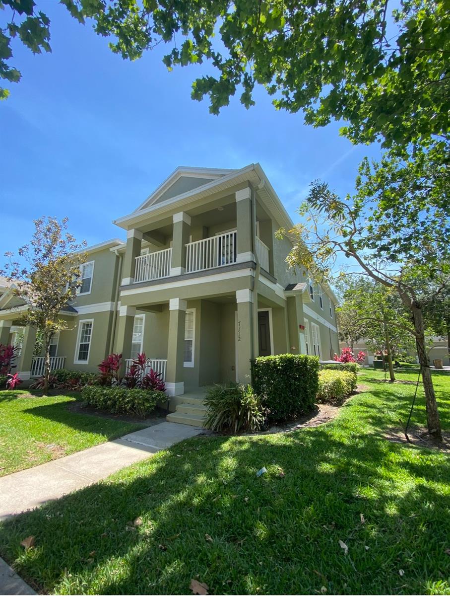 INTERNET AND CABLE INCLUDED IN RENT! This beautiful corner lot townhouse offers 3 bedroom, 2.5 bathroom, 2 car garage and a wonderful front porch. All tile throughout the first floor, kitchen includes all stainless steel appliances. The second floor and the stairs are laminate, the master has carpet, spacious walk-in closet, and its own balcony! Live in this beautiful townhome in the desirable community of Harmony! Come and enjoy access to playground, pools, dog parks, basketball court, sand volleyball court, soccer fields, over 7 miles of walking trails, gym, downtown Harmony with grocery stores and restaurants, and more! Contact me today and schedule your appointment. Home available for rent starting November 1st 2025.
