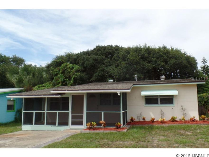 Perfect Beachside Bungalow. Absolutely move in ready, clean as a whistle. 2 bedroom, 1 bath block home with bonus room and tiled screen front porch. All appliances including washer ,dryer and 32" wall mounted TV. Light & bright and only 1 block to beach access. You will love this one. All information recorded in the MLS is intended to be accurate but cannot be guaranteed. ;Water: City