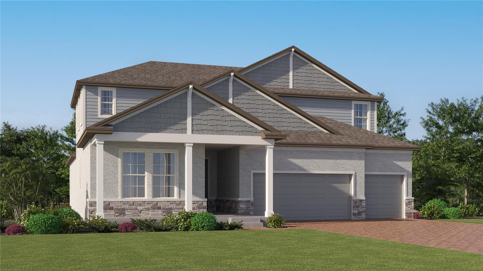Under Construction. BRAND NEW HOME! Exuding elegance, this expansive two-story home boasts dual owner’s suites and gracious room to grow. Down the foyer is an open-plan family room which has direct access to the cozy dining room, well-equipped kitchen and attached lanai. On the same level are a secondary bedroom suite and the dual owner’s suites, situated at opposite sides of the home. The second floor is occupied by an exciting game room, a private office and two remaining bedrooms. A three-car garage finishes this floorplan. Interior photos are different from the actual model disclosed being built. Southern Hills is a gated masterplan community located in Brooksville, FL. Surrounded by beautiful rolling hills and panoramic views, homeowners experience lavish resort-style living with luxurious amenities such as a pool and fitness center, as well as the opportunity to become a member of the private 18-hole Pete Dye Signature Golf Course and resort-style Golf Clubhouse. The local area is rich with great breweries, wineries and dining options, along with gorgeous hiking and biking trails in nearby nature preserves and parks.
