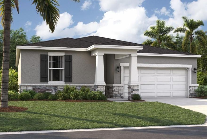 One or more photo(s) has been virtually staged. Pre-Construction. To be built. Stanley Martin presents affordable single-family homes at the Village at Windsor Reserve in Eagle Lake, Florida: an ideal combination of affordable living and an exceptional location near Highway 17, Lake McLeod, and Eagle Lake. Just four miles from vibrant downtown Winter Haven and a 15-minute drive from Legoland, this community offers easy access to Orlando attractions in less than an hour. Outdoor enthusiasts can enjoy options like boating, kayaking, and fishing on the Polk County Chain of Lakes. Featured in this community, the Juniper home seamlessly blends modern design with practical living. With four bedrooms, a well-appointed dual-sink bathroom, a large master suite, and an inviting open-concept kitchen and dining area, it focuses on comfort and convenience. Additionally, the home features a large garage and a covered outdoor lanai. Discover the perfect combination of affordability and style in this dream home.
Step inside the Quest single-family home, a thoughtfully designed residence that maximizes both comfort and efficiency. Spanning 1,350 square feet, the open floor plan seamlessly connects the kitchen, dining room, and great room, creating an inviting space perfect for family gatherings or entertaining guests. Sliding glass doors lead from the great room to a rear patio, ideal for outdoor grilling and enjoying the Florida sunshine. The primary suite, tucked away for privacy, features a large window that bathes the room in natural light, while the en-suite bathroom boasts a walk-in shower, dual vanity, and a spacious walk-in closet. Two additional bedrooms down the hall share a full bath, ensuring privacy for everyone while also being accessible for guests. With three elevation options available for this value-packed home, the Quest offers ample opportunities for personalization to suit your style. The home includes two garage spaces, providing convenience and additional storage. This is more than just a house; it’s a place where memories will be made and cherished. Don’t miss out on this incredible opportunity to own a beautiful home in a vibrant community. Contact us today to schedule an appointment and take the first step toward making this dream a reality. Your new life awaits! *Photos are from a similar home.