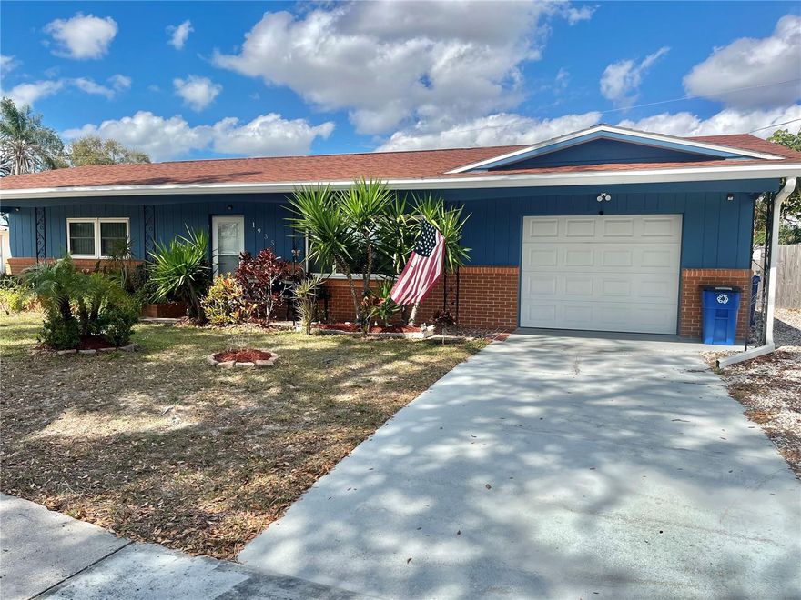 Lowest priced home in Siesta Terrace a desirable high dry (non evacuation zone) neighborhood located in Holiday FL just a short walk from stores, restaurants and 10 mins from World Famous Tarpon Springs Sponge Docks and the premier Anderson Park- Family Fun for everyone. The best part is that there are No HOA fees, No CDD fees and No Flood Insurance required. Pasco County has lower taxes too. 
Once you see this charming home from the freshly painted exterior with the pristine condition(Mid-Century Broken Tile) porch with lush landscaping and a beautiful shade tree; You will want to come inside and explore all the recent updates that make it a place you will be happy to entertain family and friends.
The remodeled kitchen is a cooks dream with stainless steel appliances (dishwasher included) and designer tiled back splash. The large front windows were recently replaced with hurricane impact ones. The master bedroom easily accommodates a king size bed and more. The screened back porch has a bar that feels like your on an island vacation. The privacy fenced backyard has room for pets/gardens and a utility shed. 
There is also a 21ft x 11ft Family room/Bonus Room/Art Studio with that same rare (Broken Tile) flooring. Located on a corner lot with extra parking this property is move in ready and a must see.