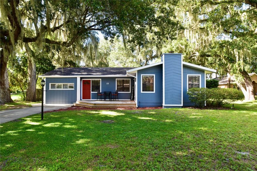 CHARMING 2/1 HOME features TWO Spacious LIVING areas and a Freshly PAINTED Exterior 2022. NEW Septic and DRAIN Field 2021. NEW well pump 2021 with Water Softener. Front decking replaced 2020. NEW Refrigerator 2020. 2019 Electric Panel. 2014 ROOF. Gutters. NEW Vinyl Flooring. Rear Porch overlooks large, FENCED yard. Home is a MUST See! LOTS of House for the Price and GREAT location. Schedule your PRIVATE showing TODAY!