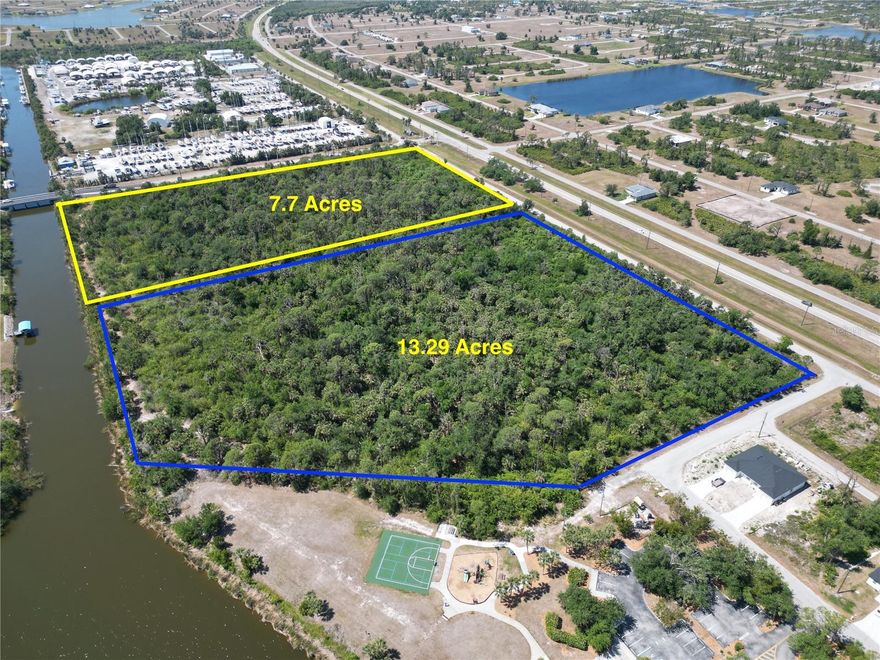 13.29 Acres of Prime Commercial Land For Sale. The subject property is located at the entrance to South Gulf Cove which consists of over 14,000 homesites with just over 5,000 existing homes. All utilities are in place making this a Prime Location for development. New Home Construction has been booming the last several years in the area which has created a huge demand for Commercial Services. The adjacent 7.71 Acres is also for sale from the same owner giving you almost endless possibilities for development. The property is zoned CG - Commercial General. Here are just a few of the allowable uses for the subject site: Hotel, Restaurant, Retail Services Grocery, Motel, ,Gas, Business Services and Storage along with many others. The site is located between two large subdivisions of South Gulf Cove and Rotonda West with over 20,000 homesites combined. The property is roughly 10 minutes to Boca Grande Island, Placida and Englewood which all need commercial servies for their everyday needs. Bring Offers; motivated seller.