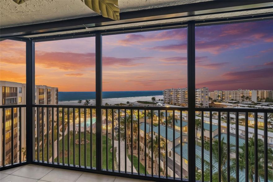 INCREDIBLE FULL Sunset & Gulf Views!....INCREDIBLE "Everything" UPDATES & FINISHES!....INCREDIBLE Boutique Beachside Community!....Rarely Available, You will be WOWED! by this Stunning (3) Bedroom TOP FLOOR residence with GARAGE PARKING in Sought After Casarina---a Resort Style Pet Friendly "low density" plush 7 acre residential complex with over 200' feet of Powdery Quartz sand frontage along with "Old Florida" Clubhouse; Courts; Beachside Pool & Cabanas and an Onsite Manager.....Upon Entrance you will be "greeted" with Full Gulf and Beach Views, to be further enjoyed with Morning Coffee and Evening Cocktails on the Generously Sized Lanai*****Bright & Spacious Open Floorplan with Well-Appointed Interiors were COMPLETELY and THROUGHLY renovated, including:  ALL Plumbing & Fixtures; Multi-Speed HVAC along with Ductwork; Electrical; Ceilings, Custom Millwork; Polished Porcelain Tile Throughout, Hurricane Windows/Doors; and Kitchen & Baths: Layout, Solid-Wood Cabinetry; Custom Tile Backsplashes; Countertops and CAFE Appliances*****Deeded Beach Access, perfect for long strolls collecting Seashells or just "Toes in the Sand" relaxing at Top Rated Siesta Key Beach...Dining/Shopping and Nightlife of the main village are just minutes away---- Ideal as Second Home/Vacation, Investment or Year-Round Residence.  Island Living @ It's Finest......