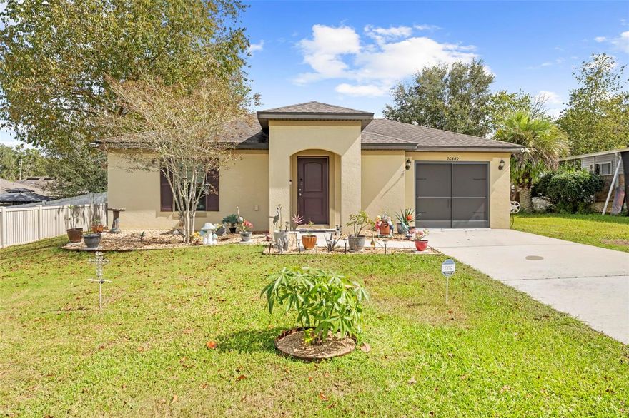 Charming 2-Bedroom Home with Pool & Outdoor Retreat in Brooksville!

Welcome to this beautifully maintained 2-bedroom, 2-bathroom block home built in 2018, offering modern comfort and thoughtful upgrades throughout. Step inside to an open-concept living area with laminate flooring, a bright kitchen featuring stainless steel appliances, a large island, and a convenient pantry. The split floor plan provides privacy, with a spacious primary suite that includes a walk-in closet and a private bath with a walk-in shower, while the guest bath features a relaxing tub.

Enjoy year-round convenience with an indoor laundry area and a one-car garage complete with an electric door opener, painted floors, built-in storage, and a screen enclosure. The refrigerator in the garage stays, along with a 60-amp generator for peace of mind.

Step outside to your backyard oasis—complete with an above-ground pool, two storage sheds, a pergola with fire pit and outdoor seating, and full vinyl privacy fencing. The seller has also added an ultraviolet light to the HVAC system for enhanced air quality.

Move-in ready and perfectly located in Brooksville, this home blends comfort, function, and fun outdoor living—ideal for Florida living at its best!