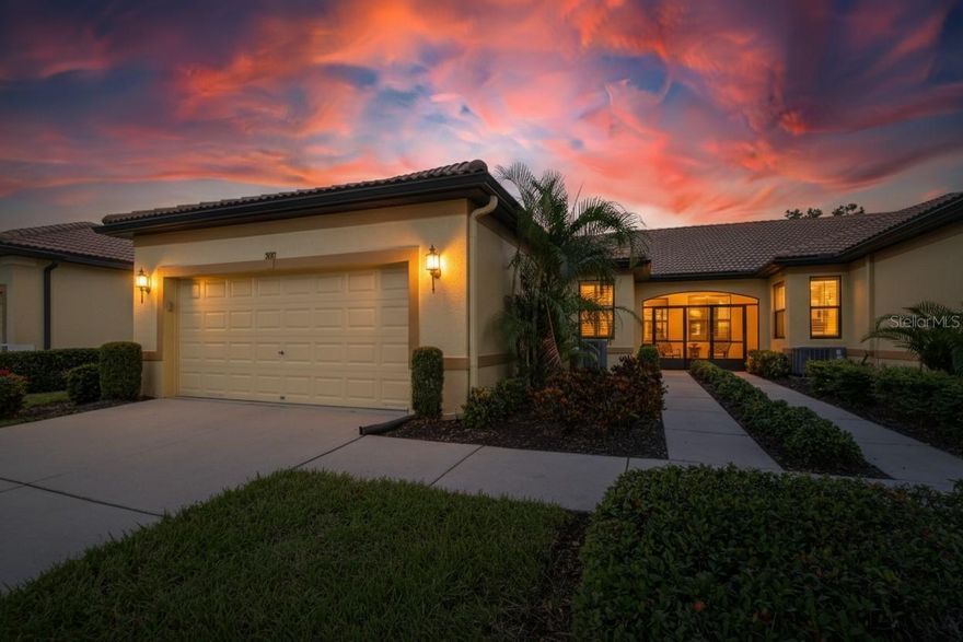 Welcome to Southshore Falls, Del Webb’s premier 55+ gated community in Apollo Beach!
This beautifully maintained, maintenance-free villa offers the perfect blend of comfort, style, and convenience. With 2 bedrooms plus a den, 2 bathrooms, and a desirable split floor plan, you’ll have just the right amount of space to live and entertain with ease.

Step inside to find a bright, open family room, a dedicated formal dining area, and a kitchen that truly checks every box—bar seating, a cozy dinette and upgraded cabinets with granite countertops. The home is tastefully finished with new luxury vinyl plank flooring, and fresh details like 5¼” baseboards. For peace of mind, enjoy recent updates including a new HVAC (2023), new water heater (2022), newer washer and dryer, and new garbage disposal (2023).

The layout also features a screened front entry, a private screened lanai with sunscreen/shade, and a 2-car garage with convenient interior laundry.

At Southshore Falls, every day feels like vacation. The community boasts a 14,000 sq. ft. clubhouse filled with activities, clubs, and social events, plus a fitness center, library, billiards, two resort-style pools, a Jacuzzi, and even a putting green. All of this is surrounded by lush landscaping in a guard-gated setting, just minutes from shopping, dining, golf, hospitals, and marinas with access to Tampa Bay.