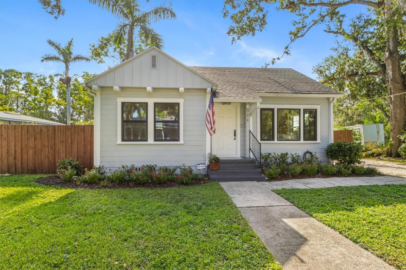 Designer Bungalow in Bradenton’s Historic River District
Welcome to this stunningly renovated designer bungalow nestled in the heart of Bradenton’s coveted Historic River District—where timeless charm meets modern luxury.
This 2-bedroom, 1-bathroom home has been meticulously curated with high-end finishes, custom millwork, and thoughtful design details throughout. From the moment you arrive, you’ll be captivated by the inviting street just steps from Riverview Blvd, mature landscaping, and the classic Florida bungalow silhouette that perfectly complements the surrounding historic architecture.
Inside, enjoy a bright and open layout featuring hardwood floors, high ceilings, and an abundance of natural light. The chef’s kitchen is a true showstopper—boasting custom cabinetry, Italian quartz countertops, handmade designer pendants, polished nickel Rejuvenation hardware and top-of-the-line KitchenAid stainless steel appliances.
Retreat to the primary suite complete with a spa-inspired bath and serene garden views. The second bedroom is ideal for guests, a home office, or creative space.
Step outside to your private, lushly landscaped backyard oasis with an oversized deck perfect for entertaining under the stars, weekend barbecues, or simply relaxing with a book.
Located just steps from the Manatee River, scenic parks, charming downtown shops, restaurants, and cultural attractions, this home offers a rare blend of walkability, historic ambiance, and modern comfort.
Additionally this historic home with modern features boasts newly installed PGT hurricane impact windows.
Don’t miss this one-of-a-kind opportunity to own a piece of Bradenton’s rich history—reimagined for today’s lifestyle. Schedule your private showing today!