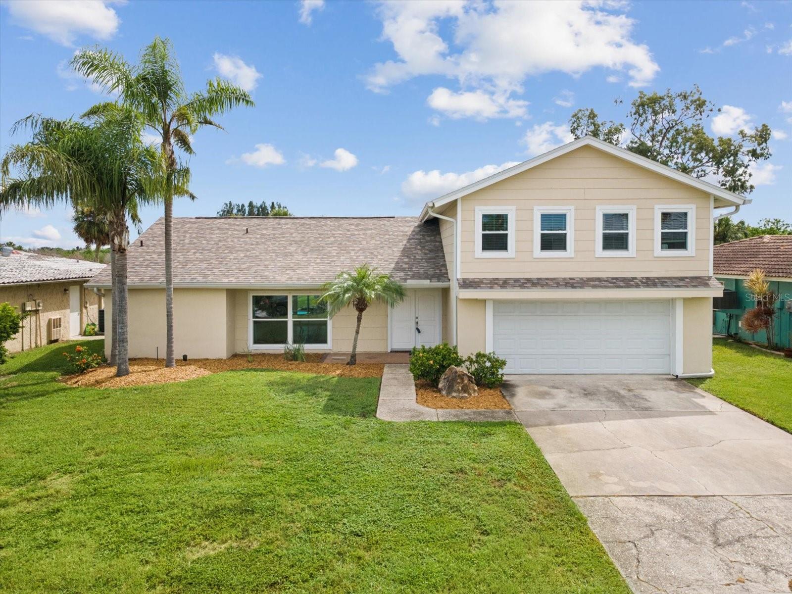 Stunning 4-Bedroom Pool Home in Premier Waterfront Community. Experience the Beach Lifestyle with your own Private Community Beach (one of only 2 in Florida) and your own Private Serene Community Park, that you will look at everyday from your crystal clear pool, giving you the best of Florida’s coastal lifestyle. Step inside and you’ll find a complete transformation—every detail thoughtfully updated. This fully renovated 4 bedroom, 3 full bath Pool Home has everything you will ever need for your family and guests and has a effective age of 6 yrs due to its total remodel. The Primary bedroom, Dinette area, Kitchen, Dining room and the second first floor bedroom all overlook the beautiful pool and Private Park. There is a fully enclosed 21 x 11 1/2 patio to enjoy those warmer days. The primary bedroom has sliding doors to the pool, a huge walk-in closet and the spacious updated bathroom has a large walk-in shower. The all new Kitchen is a chefs dream with all new custom cabinets, Range, Refrigerator, dishwasher and has a gorgeous view of your pool and the Park. The second first floor has a spacious totally remodeled guest bathroom. The large 18 x 14 family room is a great entertaining location or just a place to relax. The first floor also features a nice indoor laundry room. The second floor features two large bedrooms, one with a large walk-in closet with a hideaway door leading to attic storage, the other bedroom with Cedar lined closet and the second floor is complete with a full sized bathroom. All windows in front of the home-upstairs and downstairs are New Hurricane windows. The water heater and pool pump have also been replaced and the pool is a crystal clear Wedge surface. This Resort Style home is in a prime location close to shopping, dining, and top-rated schools. New are all interior and exterior doors, Hurricane Windows in the front, new roof, new air conditioner, new drywayy, outlets, all 3 bathrooms, all of the kitchen, 5" baseboards and so much more. There is no required Homeowners Association. To belong to the Beach is optional $200/year and to belong to the optional Civic Association is $100/year.