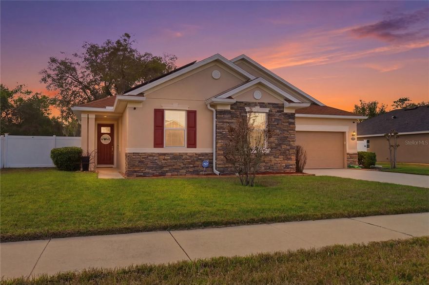 Welcome to this beautiful 2016, 4-bedroom, 2-bath home offering 2,297 square feet of living space in the charming city of DeLand. From the moment you walk in, you’ll appreciate the open floor plan, where the kitchen overlooks the spacious living room—perfect for everyday living and entertaining. The over sized kitchen has been dressed with granite counter tops and has ample counter space for cooking and entertaining. The primary suite is very large and has shower and garden tub, for the end of the day soaking bath. 

The home features split plan and Two car garage. You will love the covered Lanai and vinyl-fenced backyard, providing both convenience and privacy for outdoor gatherings, pets, or play. Solar panels add an extra benefit, helping make the home more energy efficient and cost-effective on electricity. The power bills range $35.00-$100.00. 

Located in a sidewalk-lined neighborhood, this home offers a welcoming community feel while still being close to everything you need. Conveniently positioned between the world-famous theme parks and the beautiful sandy beaches, you can enjoy the best of Central Florida living.

Whether you’re looking for space, comfort, or a great location, this home is ready to welcome its next owners.
Sellers will PAY OFF SOLAR PANELS at closing with reasonable offers. 

Solar panels 2020
PVC Fencing fenced in backyard 2016