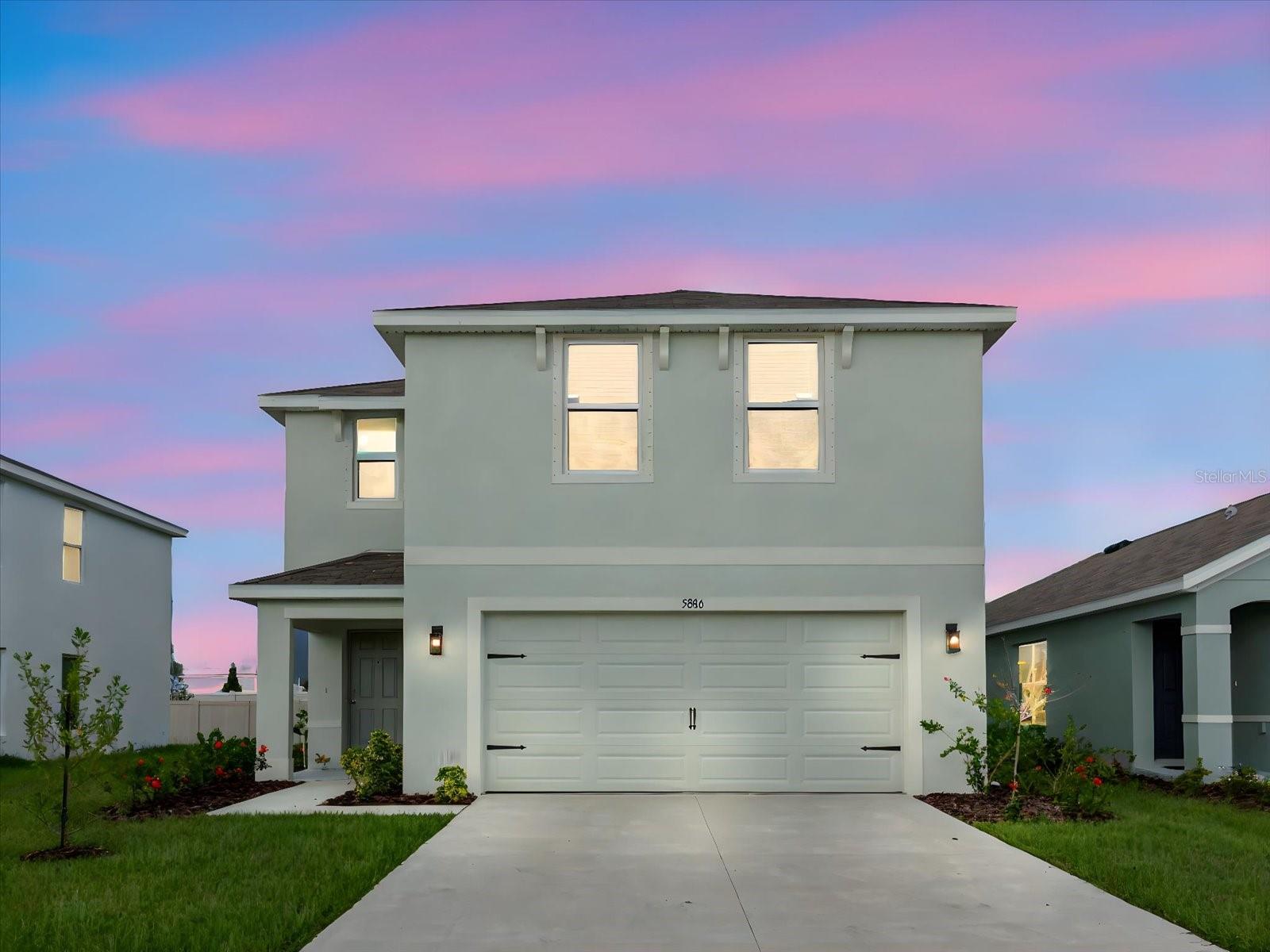 Brand-New, Move-In Ready in a Prime Location! This two-story, all-concrete block 4BR/2.5BA home sits in a NO flood zone and is surrounded by top-rated schools, beautiful parks, shopping, dining, and easy commuter access. Enjoy an open floor plan with a bright kitchen (all appliances included), spacious living/dining area, guest powder room, and a private covered patio perfect for entertaining. Upstairs features a large primary suite with walk-in closet, three guest bedrooms, laundry room, and a versatile loft. Thoughtful upgrades include blinds throughout, ceiling fans, underground sprinkler system, and extra garage outlets. Live in comfort, style, and convenience—schedule your showing today!