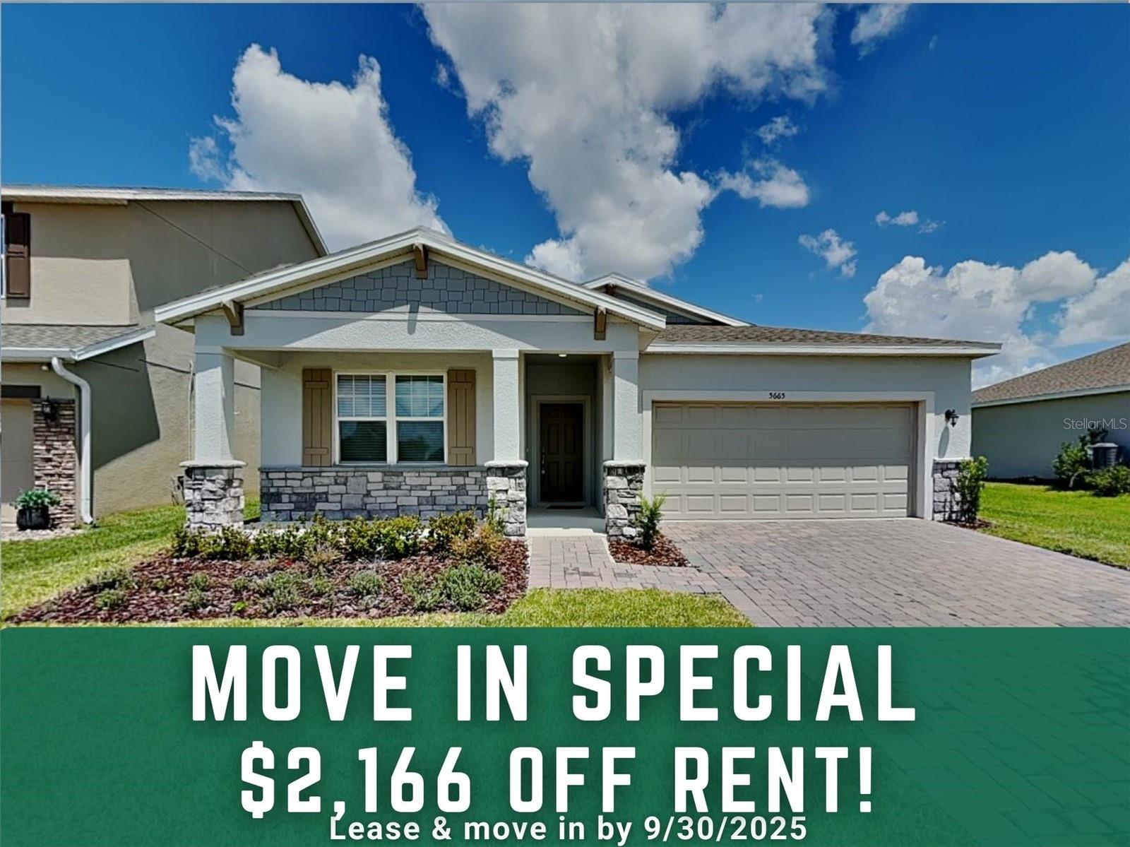 Base rent $2166 plus $29RBP totals $2195
Get $2166 Off Oct. Rent if you Move-In by September 30th!
That's $2,166 in SAVINGS!!
Welcome to 5665 Camilla St- a beautiful 4-bedroom, 2-bathroom home offering 1,839 sq ft of modern living space in the desirable Wiregrass Community.
Just a short drive from Orlando and Disney, this spacious home features an open floor plan, perfect for entertaining or family living.
-Enjoy a stylish kitchen with granite countertops
-sleek modern fixtures throughout, and a bright, airy living area that flows seamlessly into an open backyard, ideal for relaxing or hosting guests.
The master suite includes a private bathroom with dual Jack and Jill sinks, providing extra comfort and convenience.
-A 2-car garage, there's plenty of space for parking and storage.
Don't miss out on this perfect blend of comfort, location, and style!
Address: 5665 Camilla St
- 4 Bedrooms
- 2 Bathrooms
- 2-Car Garage
- 1,839 Sq Ft
- Modern Finishes | Open Floor Plan | Granite Counters | Spacious Backyard
All Bridge Homes residents are automatically enrolled in our Resident Benefits Package (RBP), to ensure the best leasing experience.
At Bridge Homes, our advertised rental rate includes all mandatory recurring fees to ensure full transparency and a seamless leasing experience. This means no surprises, just top-tier service for our residents. One included benefit is our Resident Benefits Package (RBP), which provides valuable services like utility concierge, air filter delivery, credit building, and resident rewards. Additional details are available upon request. This property allows self-guided viewing without an appointment. Contact us for details.
Visit www.bridgehomes.com to view additional details on this exclusive package, schedule your showing, and apply TODAY!