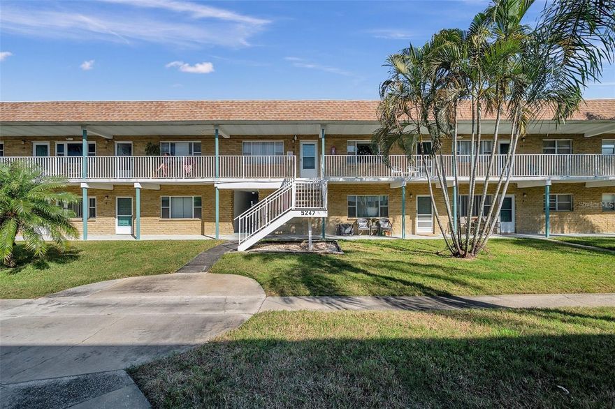 Come see this warm, inviting condo in a 55+ complex that has shopping, banking, and eateries right across the street! 54th Avenue also has a bus line if you want to pass on the fun of driving. This unit has newer windows throughout, and newer A/C! A large Florida room can be just that, or a home office, playroom, arts n crafts, whatever you'd like. This unit has great views and is very well maintained. This condo is perfect for year round living, or if you prefer, it would be great as a 2nd home! A car is truly not needed!! The complex is close to Tyrone Mall in one direction, and the Bay Pines Veterans' Center and Pinellas' renowned beaches in the other. (Notice that's "beaches", plural); take your pick; lots of fellow sunworshippers, or peaceful and laid back! See how much fun living the Florida lifestyle can be!