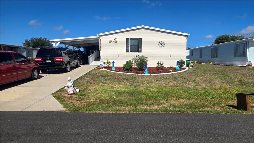 This is a most beautiful home with three bedrooms and two baths turn key and furnished with fine appointments. The carport is oversized and could fit four cars.  Need storage? one shed for lawn and one for your work shop. This is located close to stores, restaurants, medical facilities, golf courses.  There are airports (3) within 50 miles.  Manasota Key is only a few mile on the Gulf of America with four beautiful beeches to watch some of the beautiful sunsets.