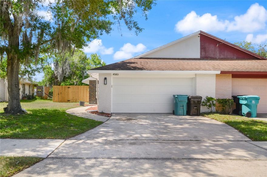 Welcome to your waterfront retreat in the heart of Orlando. Perfectly positioned on a serene pond, this move-in ready home offers the kind of peaceful lifestyle buyers want. 

No detail has been overlooked on this beautiful RENOVATED 3-bedroom 2-bathroom Large 2 Car Garage 1,375 sqft ½ Duplex in Orlando, Florida. Once you enter you will find a living room and dining room leading to the RENOVATED kitchen with an open floorplan making entertaining family and friends incredibly convenient. The Primary suite features Large Closets Space and the master bathroom RENOVATED features, BRAND NEW VANITY and a REMODEL WALK IN SHOWER. Both bathrooms were completely renovated with a contemporary style and enhanced by skylights that fill the space with natural light, creating a bright and spa-like atmosphere. Kitchen features BRAND NEW SHAKER CABINETS, GRANITE COUNTERTOPS, BACKSPLASH, AND STAINLESS-STEEL APPLIANCES. Kitchen also have a dinette to enjoy your morning coffee and breakfast. This home has so much to offer including FRESHLY PAINTED INSIDE AND OUTSIDE, NEW 5- INCH BASEBOARDS THROUGHOUT, and large closets with NEW CLOSET DOORS in each room. Throughout the entire home you will find BRAND NEW BLINDS, MIRRORS, CEILING FANS, LIGHT FIXTURES, AND CLOSET DOORS. The garage has a BRAND-NEW GARAGE DOOR and FRESHLY PAINTED with sealant coat so if you have an oil spill no worries it won't stain! 

As you step outside to the backyard is where this home truly shines! Offering direct pond views and space to relax, entertain, or even fish right from your own property. fully fenced with NEW WOOD FENCING providing you with privacy as you enjoy your own personal oasis. Home is conveniently located just 4 miles to the Maitland corridor and I-4. Winter Park is approximately 10 minutes, 20 minutes to Downtown Orlando, 30 minutes to Sanford/Lake Mary and a quick 25-minute drive to Disney via 429. This is the perfect move-in ready; low-maintenance home for buyers with NO HOA. Come see your new key turn ready home TODAY!