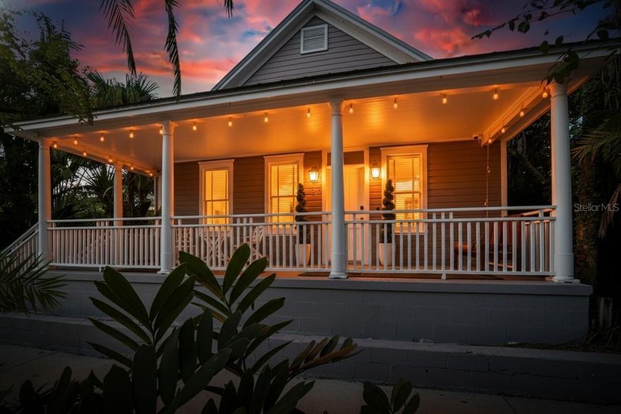 Experience a piece of Tampa history paired with modern elegance at 1722 E 5th Ave. Built in 1908 by Emilio Pons, one of Ybor City’s original cigar magnates and founder of the Ponce De Leon brand, this home offers authentic historic character and today’s comforts in equal measure. Meticulously upkept and thoughtfully updated, it retains its original wood floors while showcasing curved walls, contemporary lighting, and a spacious layout that blends modern living with timeless charm. The galley kitchen features graceful archways, thick moldings, granite countertops, stainless steel appliances, and a gas range, opening to a bright great room with French doors leading to a private, fully decked side yard and cozy fireplace. Upstairs, the master suite offers an ensuite bath, a loft perfect for an office or studio, and a wraparound balcony overlooking the property. Fully fenced with multiple decks, balconies, and a storage shed, this home sits just steps from 7th Avenue and the Ybor trolley. The hot tub may convey if desired. All TVs left behind are also included.