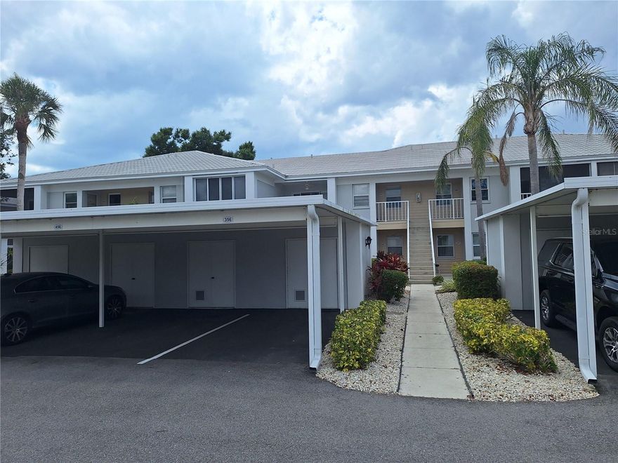 Available July 1st through January 2026 in Farmington Vistas of The Plantation Golf and Country Club!  2nd floor 3 bedroom, 2 bathroom condo with carport. The 2nd floor is the top floor, so no-one above you making noise.  Kitchen has granite countertops and stainless steel appliances. Also, a large pass-through bar area to the dining area. Primary bedroom includes an ensuite bathroom and access to the rear balcony which has an amazing water and golf course view. Bedroom #2 has a balcony/Florida room you can use like an office. Bedroom #3 has a Jack and Jill bathroom and also has access to the rear balcony. Laundry is inside the unit! Farmington Vistas has it's own clubhouse and community pool. Great access to shopping and dining on Historic Venice Avenue, as well as close access to all the Gulf beaches of the Venice area. Farmington Vistas Condominium Association requires 15 days for board approval.