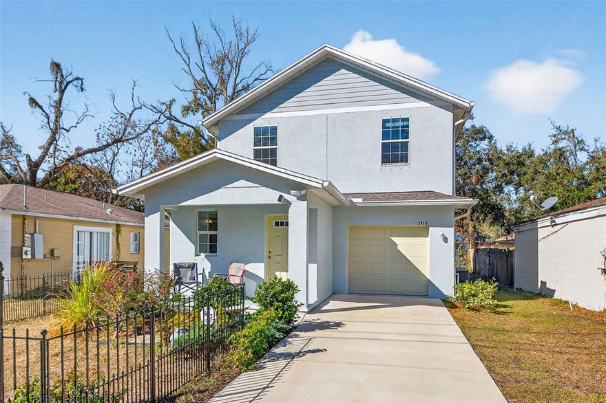 Welcome to this beautifully constructed 2021 home by Domain Homes, featuring FULLY paid-off solar panels at closing — allowing the next owner to benefit from energy savings without assuming any solar obligation! Offering 3 bedrooms and 2.5 bathrooms, this thoughtfully designed open-concept floor plan blends functionality with modern comfort. The main level is ideal for entertaining, complete with a convenient half bath for guests and seamless flow between the living, dining and kitchen areas. Just off the kitchen, a flexible bonus space provides the perfect setting for a home office, den, playroom, or additional dining area. Engineered for efficiency and long-term peace of mind, the home is Pearl Certified with a Centricity Energy Guarantee and includes an electric hybrid heating & water heater system, a RainSoft whole-house carbon filtration and water softener system that services both interior and exterior water, an in-wall pest control system, impact-rated doors and windows for hurricane protection and enhanced energy performance, all within the peace of mind of newer construction. Built to modern construction standards, this residence delivers both durability and cost-conscious utility performance for long term gain - making it an ideal investment, whether short-term renting with its close proximity to the city or a long-term primary or secondary hold. Situated on a quiet dead-end street with a spacious backyard, the property offers privacy while remaining minutes from Downtown Tampa, Ybor City, and convenient access to I-75, I-275, and I-4. With no HOA, no CDD fees, and no deed restrictions, this is a rare opportunity to own a newer, energy-efficient home in a highly accessible Tampa location before the major GasWorx continues underway pushing values up!