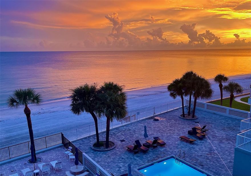 This top floor, corner unit at Redington Place is a rare find and boasts
breathtaking views of the Gulf. This spacious two-bedroom, two-bathroom
condominium offers the ultimate coastal living experience, directly on
picturesque Redington Beach.
You can enjoy breathtaking sunsets from your private balcony, poolside or
from inside the open-concept residence. The large and inviting kitchen
features new cabinets, stainless steel appliances, under-cabinet lighting,
stunning granite countertops, and a serving area and bar ideal for
entertaining.
This unit has undergone recent renovations, including new, high end ceramic
tile flooring, kitchen cabinets and appliances, new paint, hot water heater and
air conditioner. And, with the touch of a button, roll down shutters provide
extra protection and privacy.
The spacious primary bedroom features an adjoining private bathroom with
granite countertops. The second bedroom includes a cozy TV nook. A full-size
washer and dryer are conveniently located inside the unit, and a spacious
entryway closet provides ample storage.
With only 18 units, and a private beachfront pool, Redington Place provides an
ideal spot for relaxation. Each unit is assigned a large ground-floor storage
closet for beach equipment, as well as a designated, covered parking space.
The ground floor also includes a secure kayak storage space, and a gated dog
walk area. The building installed a new roof in 2024 and has completed the
required Milestone Inspections and Structural Integrity Reserve Study.
This unit is fully turnkey, making new ownership a seamless process. The HOA
fee covers insurance for the building, cable, internet, water, and trash. There is
a 30-day minimum rental period and pets are welcome.
Conveniently located near restaurants, shopping, parks, and airports. This unit
offers the perfect blend of relaxation and accessibility. Contact us today to
schedule a private showing and experience the ultimate coastal lifestyle