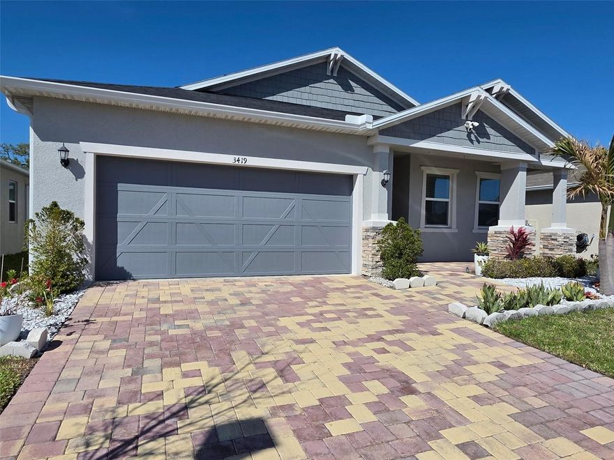 Built in 2022, this stunning 4-bedroom, 3-bathroom home offers the perfect blend of modern design and Florida lifestyle living. The open-concept floor plan features soaring ceilings, large-format tile flooring, and an abundance of natural light throughout. The gourmet kitchen is a standout — boasting quartz countertops, premium cabinetry, and an oversized island ideal for entertaining. Expansive sliding glass doors seamlessly connect the main living area to a covered lanai and beautifully landscaped backyard, creating an effortless indoor-outdoor living experience.
The split-bedroom layout provides privacy and functionality. The spacious primary suite features a spa-inspired en-suite bath and large walk-in closet. Three additional bedrooms and two full bathrooms offer ample space for family, guests, or a home office. The 2-car garage and energy-efficient construction add everyday practicality and long-term value.
Located in a well-maintained community just 2 blocks from a park featuring a dog park, pickleball courts, children's playground, and walking trails. Minutes to UTC Mall, top-rated schools, premier medical facilities, downtown Sarasota and Bradenton, and the Gulf's world-famous beaches. Quick access to US-301 and I-75 makes commuting to Tampa a breeze.
Move-in ready — nothing to do but unpack.