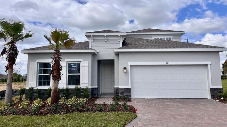 Ready in November! Cul-De-Sac Homesite. Welcome home to Overlook at Grassy Lake, located in the charming city of Minneola, just one mile to the Turnpike and the area’s best shopping, dining, and entertainment. Minneola has a wide variety of outdoor recreation, including Lake Hiawatha Preserve, Minneola Sports Complex, and more, only 10 minutes away. Our amenity center was built with you in mind featuring a resort-style pool and cabana, the perfect place to relax. You’ll appreciate our outdoor space that the whole family can enjoy, including a tot lot for the kids. The Panama single-family home is what you always pictured for yourself. Step in from your 2-car garage or optional front porch and pass the first of 4 spacious bedrooms and a full bath with double vanity. Your 4th bedroom could also be used a study with double French doors. In the dining area, prepare to be wowed. This space is highlighted by a gourmet kitchen with a large island overlooking a lanai and a great room where friends and family will gather. Your luxurious owner’s suite includes a beautiful double vanity owner’s bath and a huge walk-in closet. Your second-story bonus room is the perfect space for a home office, playroom or guest suite. All Ryan Homes now include WIFI-enabled garage opener and Ecobee thermostat. **Closing cost assistance is available with use of Builder’s affiliated lender**. DISCLAIMER: Prices, financing, promotion, and offers subject to change without notice. Offer valid on new sales only. See Community Sales and Marketing Representative for details. Promotions cannot be combined with any other offer. All uploaded photos are stock photos of this floor plan. Actual home may differ from photos.