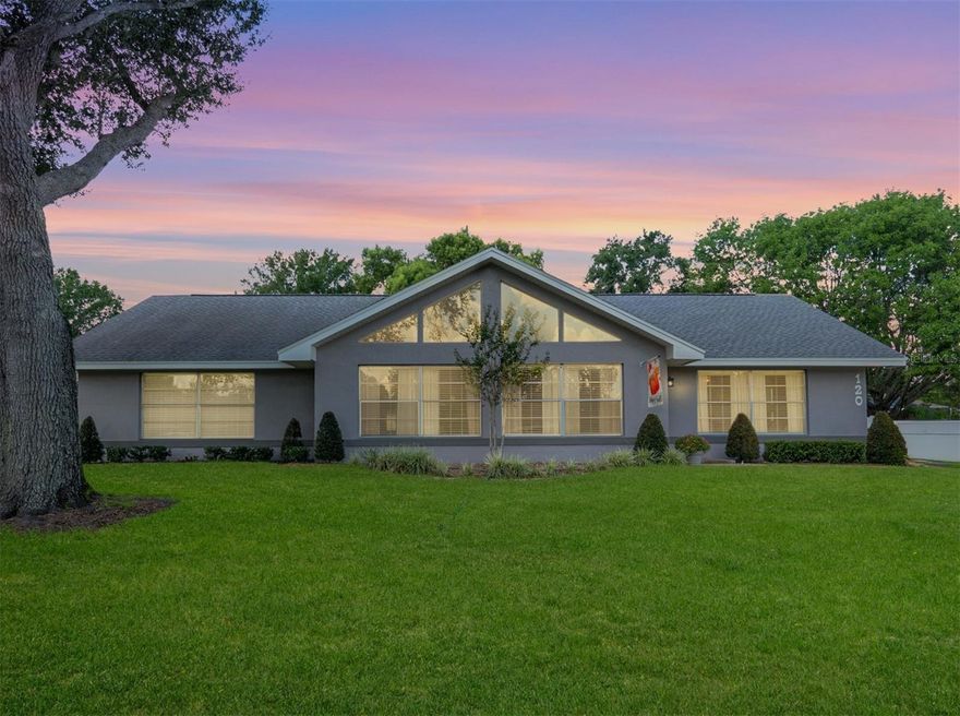 Welcome to 120 Hainesport Drive, a spacious home on over a quarter-acre lot with a long driveway and plenty of curb appeal. Inside, the living room features soaring floor-to-ceiling windows and a beautiful stone fireplace, filling the space with natural light and charm. Durable vinyl flooring flows throughout the main living areas, and the kitchen offers abundant cabinet space for all your needs.
The master suite is a true retreat with his-and-her vanities, while two additional bedrooms each feature walk-in closets. Double French doors in the dinette lead to the lanai, overlooking a large, fully fenced backyard complete with a storage shed. Major updates bring peace of mind with a brand-new AC system and a roof replaced in 2020.
Enjoy the convenience of being just a short walk from a boat ramp and dock on Lake Haines. Plus, you’re only minutes away from antique shopping, scenic trails, world-class theme parks, and so much more. This home perfectly blends comfort, function, and the best of Florida living!