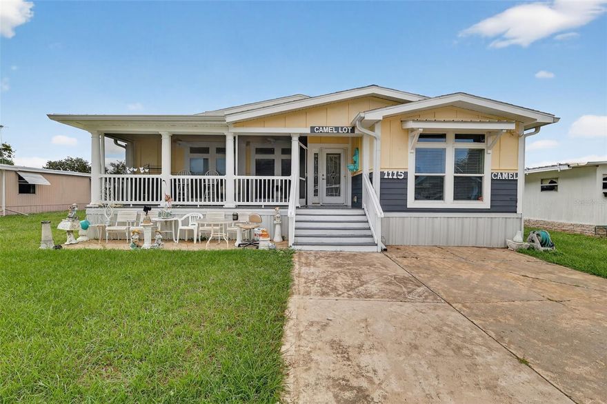 This beautifully maintained triple-wide manufactured home offers 3 bedrooms, 2 full bathrooms, and over 2,000 square feet of living space. Built in 2018, the home features modern finishes and thoughtful details throughout. The open floor plan includes ceiling fans in nearly every room, upgraded vanities in both bathrooms, and a split vanity in the primary suite for added convenience. A large laundry room with a utility sink is located just off the kitchen and connects to a side entry door—perfect for bringing in tools or garden supplies without tracking through the main living areas. Outdoor living is easy with a screened porch that’s ideal for relaxing evenings, plus a small backyard that’s great for gardening enthusiasts. The home’s location in the center of the community provides easy access to the clubhouse and all the activities this vibrant neighborhood has to give. The community offers a fishing dock over looking the lake. Storage facility for its residents and a dedicated billiards hall. With its newer roof, spacious layout, and prime community setting, this home is move-in ready and waiting for its next owner.