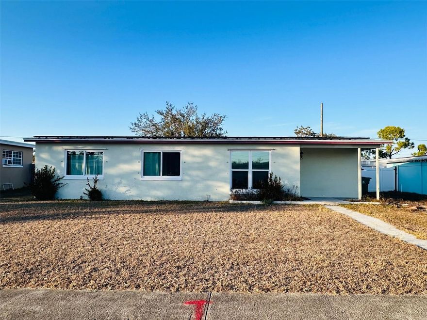 Welcome to this 3-bed, 1-bath home in Port Charlotte with instant equity! This property offers spacious living areas inside, a covered front porch and large backyard with great potential for updates. Seller has already made some of the costly updates, such as Roof (2018), AC, Water Heater, Windows.  Theres a nice size interior laundry and mudroom off the kitchen entry.  Ideal for investors or owner-occupants ready to personalize and add value. Conveniently located near shopping, dining and major roadways. Make this your seasonal or full time home, or add this home to your rental portfolio. Sold “AS-IS.” Don’t miss this opportunity!