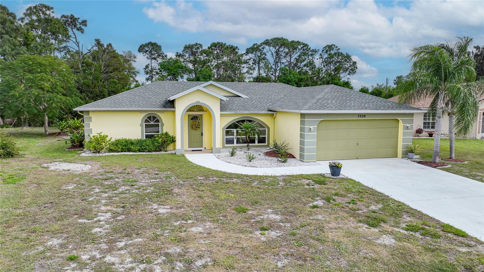 VERY NICE PRICE REDUCTION ON THIS WELL-MAINTAINED HOME IN BURNT STORE MEADOWS. A GREAT OPPORTUNITY FOR BOTH WINTER ESCAPE SEEKERS AND ANYONE LOOKING FOR A VERY NICE HOME IN A WELL-MAINTAINED COMMUNITY. Look no further! The roof was recently replaced and completed May 2020 and also the exterior was recently painted as well. The interior features 3 bedrooms and 2 baths and with a split floor plan, with an attached 2 car garage. Open floor plan allows for entertaining as the kitchen is open to the living room that has a nice sized attached lanai. The kitchen has very nice stainless-steel appliances, lots of cabinets for storage, breakfast bar, as well as a dining area in the kitchen that's filled with natural light. Just off of the kitchen is good sized laundry room with even more cabinets for storage. The master suite is large and has a walk-in closet, tile floors and a nice on-suite bath. Bath has a walk-in shower, plenty of counter space with an area for makeup needs and also a linen closet. The second and third bedroom are off the living room for guest privacy. Bedroom 2 is a good size with wood look floors and a walk-in closet. The 3rd bedroom does have carpet and a walk-in closet as well. Both 2nd and 3rd bedrooms share a full bath with a tub/shower combo also with access out to the screened in lanai. This home has been priced right to sell and is located in a great neighborhood of Burnt Store Meadows. The Meadows are with-in the city limits of Punta Gorda. Talk about a perfect location, close to the historic town of Punta Gorda. The town offers so much to do, convenient to shopping, many restaurants and bars. The winters here allow for many outdoor activities, arts and craft shows, boat shows and car auctions. Many walking trails for exercise and wildlife viewing all along the beautiful Peace River. There are many parks in and around town on the Peace River and Charlotte Harbor that you can enjoy, or head out for a day of golfing at one of many local golf courses. One of best things to do is visit Fishermans Village. "Fishville" as the locals call it has several restaurants and bars along with MANY shops for your shopping fix. Or if you're waiting for your spouse to finish shopping enjoy a cocktail overlooking the water. If want something to do, try heading to TT's Tiki Bar that is also located on the waterfront. Make sure to visit one these venues around sunset. SW Florida is known for its STUNNING SUNSETS, and they are best viewed along Charlotte Harbor or the Peace River. If you are looking for your own place in the sun, "Come for a visit and stay for a lifetime" is my favorite saying. Come and grab your own "Little piece of Paradise" in SW FLORIDA.