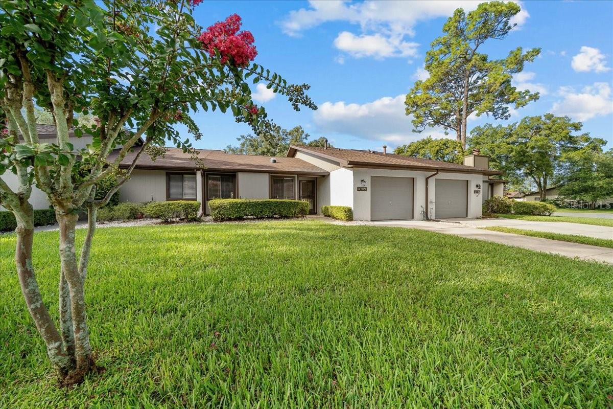 "New Fall Listing" Welcome to your serene escape! This beautiful 2-bedroom 2-bathroom villa offers the perfect blend of comfort and convenience, nestled in a peaceful community. Enjoy an open concept layout with the living area flowing effortlessly into a well appointed kitchen, with eat -in area. Sliding glass doors lead to the large patio offering a tranquil space to enjoy year round. The spacious primary suite has private bathroom and access to the back patio, guest room is also spacious and has access to patio. Updates include new roof, hot water heater and all interior water supply lines replaced with stainless braided hoses in 2024. HVAC, interior paint , flooring, window treatments, appliances in 2017. Great community pool with two pavilions with kitchen facilities and bathrooms, making poolside gatherings effortless and enjoyable. Move in ready and minutes to local shopping, dinning and downtown Ocala. * One or more of the pictures used have been virtually staged.*