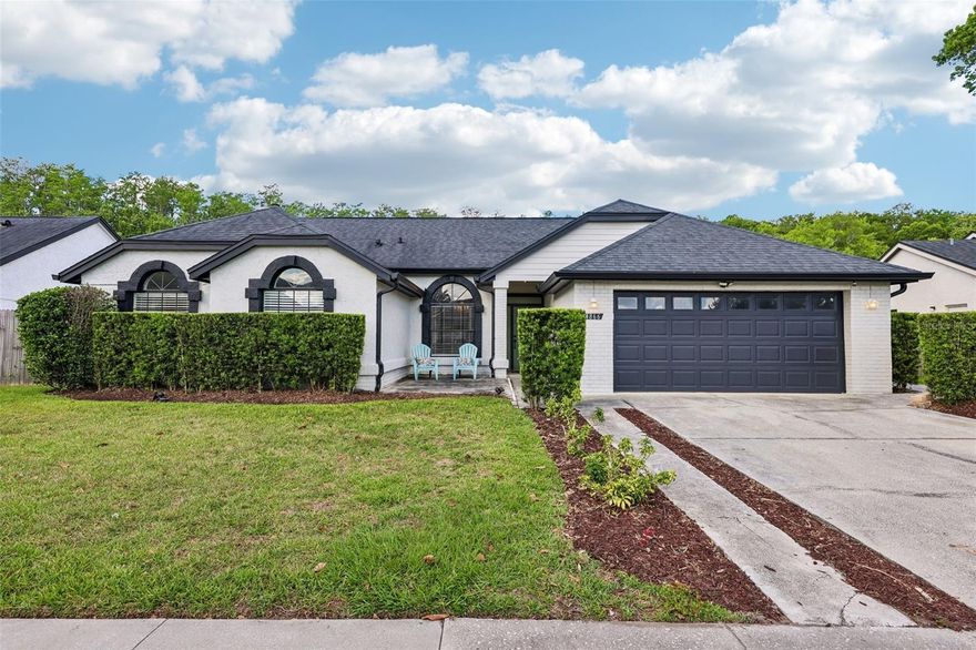 Welcome to Chickasaw Oaks, where thoughtful UPDATES, a versatile layout and peaceful POND & WOODED VIEWS come together in one well maintained East Orlando home! Major upgrades have already been completed for you – including NEW family room WINDOWS and SLIDING GLASS DOOR (2025), A/C & DUCT WORK (2024), a REMODELED KITCHEN with new cabinetry, sleek QUARTZ COUNTERTOPS and UPDATED STAINLESS STEEL APPLIANCES, custom sliding BARN DOORS added to the primary suite (2024), an UPDATED PRIMARY BATHROOM (2023), FRESH INTERIOR PAINT (2022), lanai rescreening and rain gutters (2022), EXTERIOR PAINT and paver walkway (2021), LUXURY VINYL PLANK FLOORING throughout the main living areas and primary bedroom (2020), plus a newer ROOF (2019) for added peace of mind. The LOW HOA and prime central location only add to the appeal! 4-bedrooms and 2-baths all on one level welcomes you with a charming front porch and a light-filled interior featuring HIGH CEILINGS, formal living and dining spaces, and an open flow designed for everyday living and entertaining. The REMODLED KITCHEN is truly the heart of the home, showcasing stylish quartz countertops, updated cabinetry, modern appliances and a seamless connection to the family room so everyone stays connected. Sellers especially love the open kitchen, abundant natural light and the peaceful views with NO REAR NEIGHBORS.
The desirable SPLIT BEDROOM layout offers privacy and flexibility, with the PRIMARY SUITE in its own wing with a WALK-IN CLOSET and an updated en-suite bath. Three additional bedrooms and a second full bath are positioned on the opposite side of the home, making this layout ideal for guests, family or a home office setup. Sliding glass doors open to a LARGE SCREENED LANAI overlooking the FENCED BACKYARD, where mature landscaping, WATER VIEWS and wooded scenery create a private outdoor retreat. A playground added in 2023 adds even more enjoyment to the outdoor space. Located in the established Chickasaw Oaks community, this home offers quick access to SR 417, 408, 528 and SR 50, making it easy to reach Downtown Orlando, the Orlando International Airport, Lake Nona, Waterford Lakes, Avalon Park, shopping, dining, parks and major employers. MOVE-IN READY with major updates already done, this East Orlando gem delivers the space, style and location you have been looking for. Call today to schedule your tour and fall in love with Red Bay Drive!