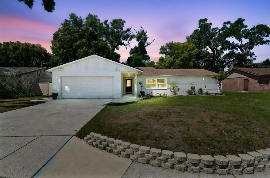 One or more photo(s) has been virtually staged. Beautiful 3 bedroom, 2 bath home with a 2 car garage, and NO HOA, NO CDD and NO deed restrictions! This well maintained home features a desirable spit bedroom layout and an open floor plan perfect for everyday living and entertaining. Ceramic tile flooring runs throughout the entire home for easy maintenance and a seamless look. The kitchen features newer appliances, offering both style and functionality. The washer and dryer are included with the home for added convenience. Major updates including a roof replaced in 2016 and an HVAC system updated in 2016, providing peace of mind for the new owner. 

Step outside to a large screened enclosure, ideal for enjoying Florida living year round even during the rainy season. The fully vinyl fenced backyard offers privacy and includes a spacious shed/workshop for extra storage. Additional highlights include double pane windows, great curb appeal, and a quiet, beautiful street setting. Schedule your private showing today!