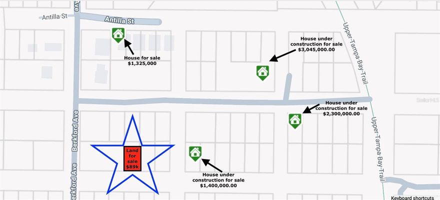 Great OPPORTUNITY to own one of the last pieces of land in Citrus Park and build the first house on the street!  Adjacent to a new community with over million dollar houses already built, this land is just outside of the community, making no HOA fees or CDD fees!  Fabulous area close to hiking & biking trails, nature preserve, Citrus Park Mall, restaurants, shopping, and great schools. Minutes from Tampa International Airport, Channelside District, Riverwalk, Tampa Bay Downs, and the nation's top beaches.  

Like most of Florida, the property is classified as wetlands and buyer to do their due diligence with regard to EPC, mitigation process, any country requirements/restrictions/uses, etc.  Gorgeous million dollar plus homes have been built nearby under the same conditions.  Build your custom home at a higher elevation making flooding and insurances a non-issue.  Save tons on your construction being the first home on the block!