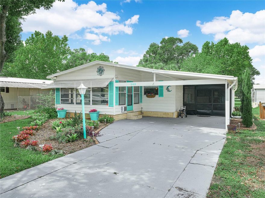 Beautiful 2 bedroom 2 bath home in Polo Park. Polo Park is a 55+ community located only 6 miles to Disney. This home has been updated from the roof to the plumbing. Both bedrooms have cedar closets. Both bathrooms have walk in showers and updated vanities. The kitchen offers all newer appliances. There is a lanai off the Living Room and a Screen Room off the kitchen. The laundry room is conveniently located off the screen room. The roof was replaced in 2024 with a membrane roof with a transferable warranty to the new owners. The piping in the house was all replaced in 2024 as well.
