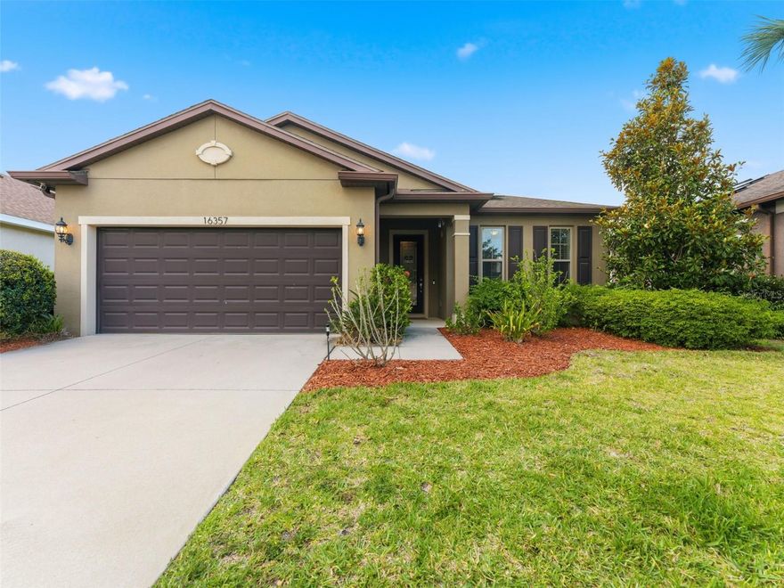 One or more photo(s) has been virtually staged. Built in 2017 and located in a gated community, this beautifully maintained 3-bedroom, 2 full bathroom home combines modern upgrades, energy efficiency, and a highly functional layout designed for comfortable everyday living. From the moment you walk in, you’ll appreciate the well thought out floor plan featuring open living spaces, abundant natural light, and seamless flow throughout the home.The spacious open-concept kitchen serves as the centerpiece of the home with generous counter space, ample cabinetry, and a layout ideal for entertaining guests or enjoying family gatherings. Upgraded luxury vinyl plank flooring adds a modern touch while providing durability and easy maintenance throughout the main living areas. Step outside to enjoy the screened-in lanai overlooking the fully fenced backyard, creating the perfect space for relaxing, entertaining, or letting pets and family enjoy the outdoors with added privacy. The backyard also features extended pavers, offering additional outdoor living and entertaining space ideal for grilling, patio furniture, or evening gatherings. Additional highlights include a spacious 2-car garage equipped with an electric vehicle charger and SOLAR PANELS PAID OFF! Seller is also open to selling generator patio furniture, washer, dryer, and standing firpleace with the home!