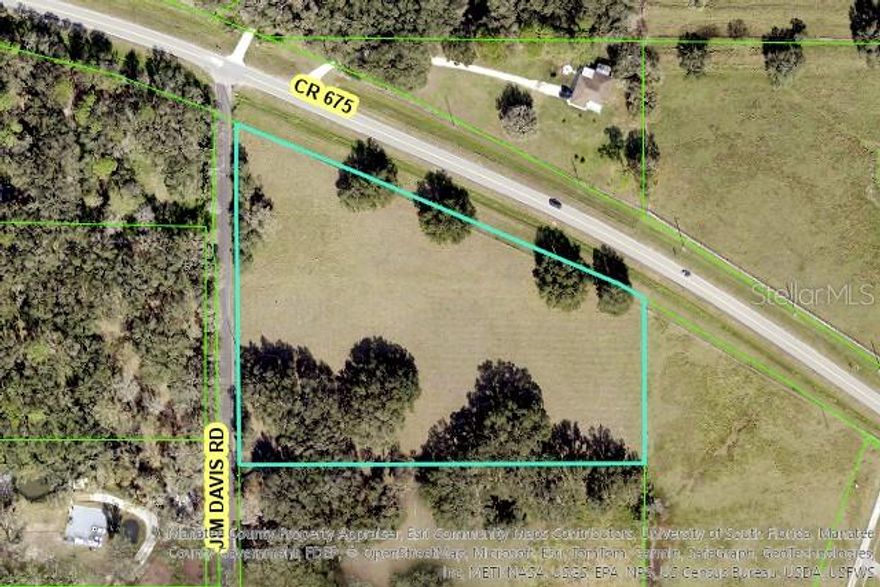 Prime opportunity, with location, potential, and growth all in one! This 6.75-acre corner lot boasts 684’ frontage on CR 675 and is currently zoned A offering multiple possibilities of usage. The property also has Future Land Use designation of UF-3, unlocking greater potential for future development. With several nearby residential developments and more on the way, the population is fast growing, now is the time to act. Don’t miss out on this strategic investment in a thriving area.