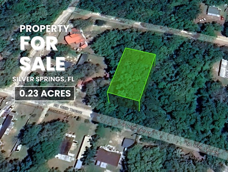 Quiet 0.23-acre wooded residential lot located in the Timberlane subdivision of Silver Springs, offering a private, natural setting just minutes from the Ocala National Forest. This property is zoned R-4, allowing Mobile Homes, Frame homes, or Concrete block construction, making it an excellent option for a primary residence, weekend retreat, or investment opportunity. No HOA and No deed restrictions provide flexibility to build and use the property to suit your needs.

The lot is located in a No Flood Zone and is surrounded by Florida’s natural beauty, with close proximity to hundreds of lakes, rivers, and natural springs. Enjoy boating, fishing, swimming, hiking, camping, horseback riding, and ATV trails. Popular nearby attractions include Juniper Springs, Silver Glen Springs, and Salt Springs, with Daytona Beach approximately one hour away.

Affordable land in a growing area surrounded by nature. Qualified buyers may purchase this lot with as little as 20% down payment.