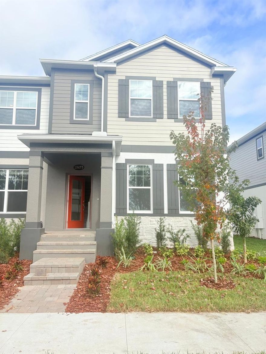 Welcome to this stunning corner 2-story townhome almost New, located in the charming Winter Garden, FL. This home features only luxury upgrades. This construction, built by M/I Homes, offers a beautiful blend of style, comfort, and functionality. With 3 bedrooms, 2.5 bathrooms, additioally it has an space that you can use as a 4th bedroom or office, and a variety of impressive features, this home is perfect for anyone looking for a modern and spacious living space. All first floor has laminate floors. As you step inside, you will immediately notice the flex room, which can serve as a home office or a 4th bedroom. The open floorplan and wood-look tile flooring seamlessly connects the living room, dining area, and kitchen, creating a perfect space for entertaining guests or simply enjoying quality time with family. The kitchen is a true centerpiece of this home with its sleek design and contemporary finishes. It boasts ample quartz countertop space, stainless steel appliances, and plenty of modern gray cabinet storage, making it a chef's dream come true. Whether you're preparing a quick weekday meal or hosting a dinner party, this kitchen is sure to impress. The owner's suite is located on the upper level of the home and offers a private retreat for relaxation. It features a spacious bedroom, an en-suite bathroom with an oversized shower and a dual-sink vanity, and a walk-in closet. The 2 additional bedrooms are also generously sized and provide plenty of space for guests. This property offers not only an exquisite interior but also a great outdoor space. The courtyard is a blank canvas ready to be transformed into your personal oasis. It's the perfect spot to enjoy your morning coffee and a good book or to host friends and family for a cookout. Conveniently located, this home provides easy access to a multitude of amenities and attractions. Starting with the beautiful community pool and the dog park. Enjoy shopping, dining, and entertainment options at the nearby Winter Garden Village. Explore the natural beauty of Central Florida, including the stunning Lake Apopka and the popular West Orange Trail. Plus, with easy access to major highways, commuting to Orlando or other neighboring cities is a breeze. Don't miss the opportunity to make this beautiful townhome yours. Schedule a showing today and experience the charm and comfort of 15475 Bay Bridge in Winter Garden, FL. Available 1/10/2026