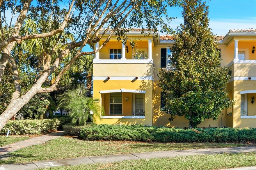 Come view this beautiful townhome in the heart of Lake Nona! This 4 bed/3 bath, two-story home with a 2-car garage is located in VillageWalk, a securely gated community. Inside, you’ll find an open floor plan with plenty of natural light. The first floor features a spacious living room with sliding doors that open to a pavered, screened courtyard, a modern kitchen with 42-inch cabinets, granite countertops, and stainless steel appliances, plus a bedroom with a walk-in closet and full bath. Upstairs, you’ll find the master bedroom with a private balcony, walk-in closet, and en suite bath with dual sinks, along with two additional bedrooms, a shared full bath, and a convenient laundry room. VillageWalk offers resort-style amenities such as pools, tennis and basketball courts, a 24-hour fitness center, playgrounds, and scenic trails. Families will appreciate the highly rated school zone, with Village Park Elementary just a short walk away. This home is ideally located near Medical City, Boxi Park, and nature preserves. Available now. $95 non-refundable application fee per applicant. Qualifications: Income 3X rent, credit score of 600 plus, and background checks. Equal Opportunity Housing.