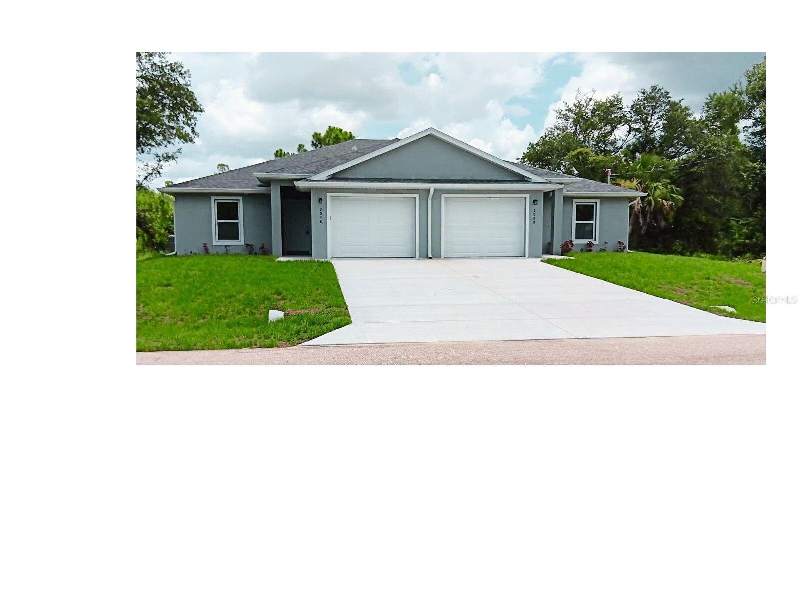Upgraded New Construction Duplex - Prime Investment Opportunity. Welcome to this upgraded, brand-new duplex offering a rare opportunity for investors or homeowners seeking rental income with style and substance. Built with impact-resistant windows, doors, and sliders, this home ensures peace of mind and storm protection without the need for shutters. Spanning 2,400 square feet, the property features two independent units, each with 3 bedrooms and 2 full bathrooms-for a total of 6 bedrooms and 4 bathrooms. Designed with upscale finishes throughout, each unit showcases high-end granite countertops, upgraded stainless steel appliances, white Shaker cabinets with soft-close doors and drawers, and sleek ceramic tile flooring. Soaring 9-foot-4-inch ceilings enhance the spacious, airy feel. A water filtration system is installed for added convenience and quality of living. Each unit also includes a microwave, refrigerator, dishwasher, and stove, with central heating and air, ceiling fans in every room, and individual thermostats for personalized climate control. Outside, enjoy the privacy and functionality of separate driveways and one-car garages per unit. Built with durable masonry construction, finished in stucco. These units blend lasting quality with modern elegance. Whether you're planning to live in one unit and rent the other, or lease both for maximum income potential, this upgraded duplex is a smart addition to any portfolio. Don't miss our chance-schedule our private tour today!