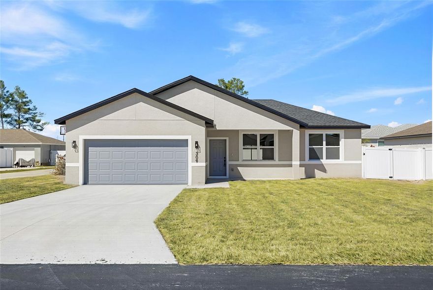 SELLER OFFERING 10,000 CLOSING COSTS *NEW CONSTRUCTION - 4 BEDROOMS 3 BATHROOMS ( 1 MASTER SUITE + 1 SUITE ) FULLY FENCED IN THE BEST LOCATION of Poinciana Villages Community. This 2,158 sq. ft. under roof house have a welcoming open concept floor plan with modern finishes offers 4 BEDROOMS 3 BATHROOMS ( 1 MASTER SUITE + 1 SUITE ), 2 car garage, full of INCLUDED UPGRADES such as: FULL appliances package, vaulted ceiling / solid wood soft close cabinets in the kitchen / solid wood vanity in the bathrooms / double sink in the master bathrooms / walk in master shower / Walk in master closet / Luxury vinyl plank flooring throughout the house / tiled bathroom floors / tiled floor to ceiling in the showers / high ceilings / luxury handles / 2 car garage / long driveway (might fit 4 cars) / covered lanai / the windows are energy efficient / home includes brand-new stainless-steel appliances. Poinciana is the new place to be! Close to your new home, you will find Publix, Walmart Supercenter, APV Fitness Center and Pools of Poinciana, Malls, HCA Hospital, etc. The Poinciana Parkway Extension/I-4 Connector Expressway and the SunRail station will ease your commute. Nearby enjoy Lake Marion and the many trails in the 12,000-acre Disney Wilderness Preserve, home to more than 1,000 species of plants and animals. Discover the community park with the dog park, picnic facilities, basketball courts and baseball facility. Exercise at the gym and aquatic center with the huge community pool. This property is great for investors, first-time buyers or families looking for a larger home with a larger backyard Close to Lake Marion Creek Middle School, Laurel Elementary School, Poinciana Community Park, Poinciana Medical Center. Enjoy the benefits that the community of Poinciana Villages has.