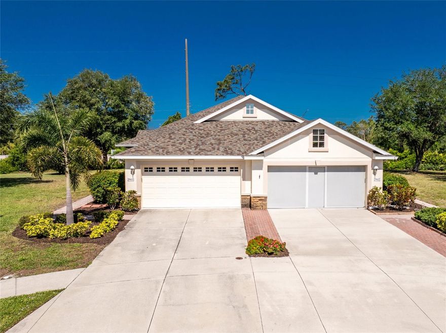 This standout home is a must-see in the Villas at Stillwater in Englewood Florida! Immaculately kept and beautifully upgraded, this 2 bedroom, 2 bathroom villa with a den offers lots of comfortable living space in a prime cul-de-sac location on an oversized lot. From the moment you walk in, you will notice the gorgeous 24-inch porcelain tile flooring that runs throughout the home along with the many modern upgrades and finishes. The villa features upgraded lighting, stainless steel appliances, plantation shutters, and a laundry room complete with a stackable washer and dryer plus a laundry tub. Both bathrooms have been tastefully upgraded with beautiful new tilework and spacious walk-in showers. The primary suite offers plenty of room along with a large ensuite bathroom featuring dual sinks, a tiled walk-in shower, and two closets. The larger closet includes a custom built-in organizer system with shelving and drawers. Additional upgrades include durable epoxy floor coatings in both the garage and screened lanai, adding a clean finished look while being easy to maintain. This home has been exceptionally well cared for and is truly move-in ready. The owner has thoughtfully upgraded the villa throughout, making it an easy choice for anyone looking for low-maintenance Florida living. The Villas at Stillwater offers a maintenance-free lifestyle with amenities that include a heated pool, spa, clubhouse, and a convenient location close to shopping, dining, golf, boating, fishing, and everyday essentials. Englewood’s beautiful Gulf beaches are just a short drive away. If you are looking for a beautifully upgraded villa in excellent condition with nothing left to do but move in and enjoy, this is it. Call today and schedule your private showing, you will be glad you did!