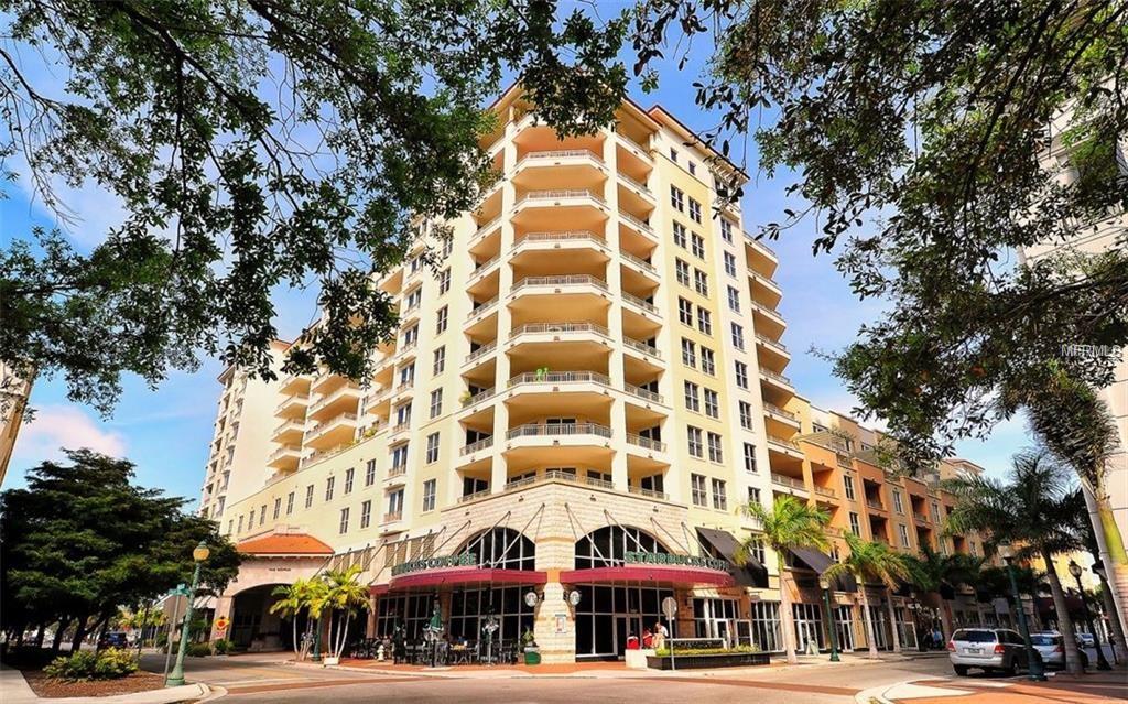 THE PERFECT CONDOMINIUM RIGHT IN THE HEART OF DOWNTOWN SARASOTA. Charming two bedroom, two bath condominium, all new laminate wood flooring throughout, offering the ideal layout which guarantees privacy for both bedrooms. King bed in the main bedroom and Queen bed in the guest room. The kitchen has granite counters and solid wood cabinets. Convenience blends with elegant design throughout the unit, the high ceilings, the open floor plan, and a terrace accessible from the master suite and living room. The location combines luxury and urban lifestyle; across the street from the library, walk to theaters, shops, restaurants and our magnificent Sarasota Bayfront. ONE HUNDRED CENTRAL has a 24/7 concierge service in this very secure building. Amenities are heated pool and spa, outdoor grill/entertaining area, a gathering room with a fireplace and caterer's kitchen, library room and a state of the art fitness center. SEASON IS DECEMBER-APRIL AT $6500 A MONTH, OFF SEASON IS MAY-NOVEMBER AT $4200 A MONTH. DOWNTOWN SARASOTA, VACATION RENTAL, LUXURY.
